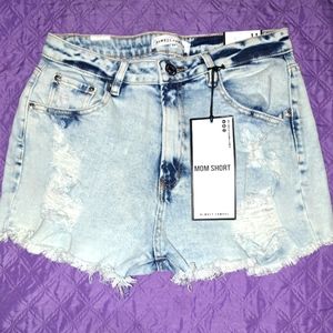 DESTROYED MOM DENIM JEAN SHORTS OFFERS EXCEPTED